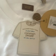 NWT $81 Common People Men’s T-Shirt Size L White BBQ King Graphic 100% Cotton