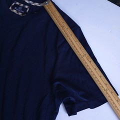 Aquascutum t-shirt monogram Manica Corta mens L P2P 21 Blue Cotton