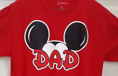 Disney Mickey Mouse T Shirt Red Dad Size Medium 38/40 Cotton Excellent
