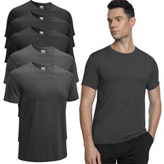 Pack of 5 Men Active Athletic Crew Neck T Shirts Running Workout Hiking Swim