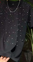 New Fashion Men Trendy Rivet Starry Sky Rhinestone Diamond Summer Luxury T-Shirt