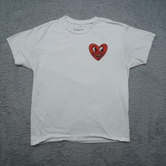 Keith Haring Shirt Mens L White Red Heart Ripple Junction