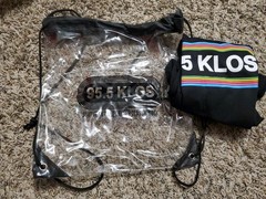 KLOS 95.5 Clear Concertgoer Drawstring Backpack And Medium Black Shirt New