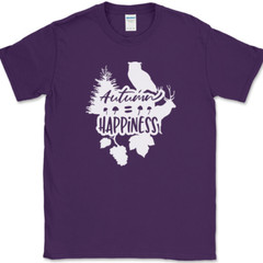 Autumn Happiness T-Shirt Fall Thanksgiving Holiday Seasonal Leaves Tee
