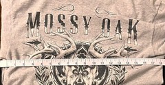 Mossy Oak Shirt Deer Skull sz Medium Bullet Graphic Print Mens Grey Black