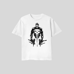 Punisher Comic T Shirt White XL L M Gildan Medium Large