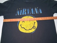 Nirvana Band Shirt L Smile Face 1990s Alternative Rock Band Graphic Faded READ