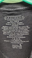 Aaliyah T-Shirt Size M black Shirt With Purple, Pink And White Print Hip-Hop…