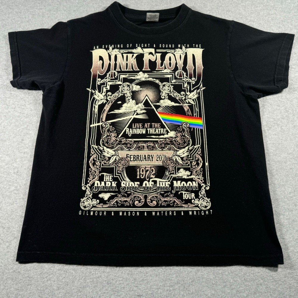 Pink Floyd Shirt Adult Small Black Live at the Rainbow English Rock Band Music