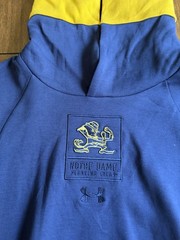 Under Armour Notre Dame Navy Blue Camo Mens Large Hooded Sweatshirt LS NWT