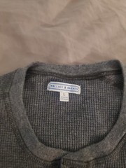 Wallace And Barnes Mens Large Gray Waffle Long Sleeve Henley Shirt