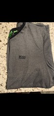 Hugo Boss V-Neck T-Shirt Striped Slim Fit Logo Designer Luxury Cotton Large Mens