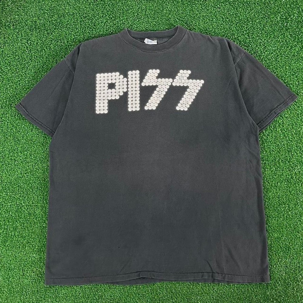 Rare Vintage 90s PISS Band Tee KISS Parody Graphic Tshirt