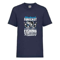Fishing Forecast Drinking Humour Novelty T Shirt Various Colours And Sizes