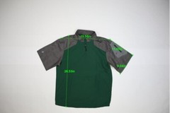 Holloway Mens Green Gray Short Sleeve 1/4 Zip Performance Pullover Shirt M