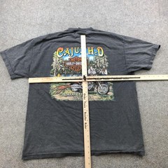 Harley-Davidson Shirt Mens XL Gray Cajun H-D Lafayette Louisiana Dealer Graphic