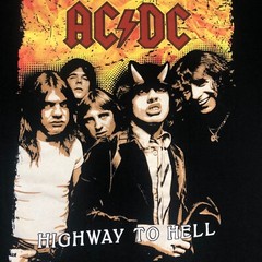 ACDC Shirt Mens Large Black Highway To Hell Graphic Tee Band Music Short Sleeve
