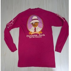 Panama Jack Vintage Long Sleeve T-Shirt M READ SPOTS Pink Sun Tan Products USA