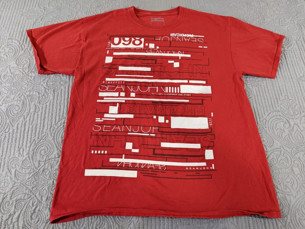 Sean John T-Shirt Men’s Size Large Short Sleeve Red
