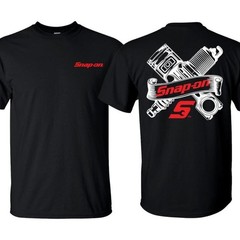 T-Shirt with Engine Parts Graphic T-Shirt for Mechanics, Ideal for Daily