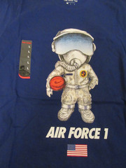 Nike Air Force 1 Pilot Mascot Tee T-Shirt Size Large Blue Astronaut AH6969 455