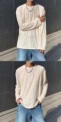 Men’s Distressed Long Sleeve T-Shirt Harajuku Aesthetic Ripped Pullover Top
