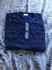 Men’s Lucky Brand L.S. Henley Multi Color Striped XXL. Pre-Owned.