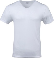 Gildan Men’s V-Neck T-Shirts, Multipack, Style G1103 Large, White (6-pack)