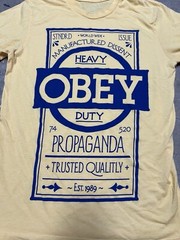 Vintage Obey Tshirt Yellow Super Soft Light Material Activism Street Art Graf