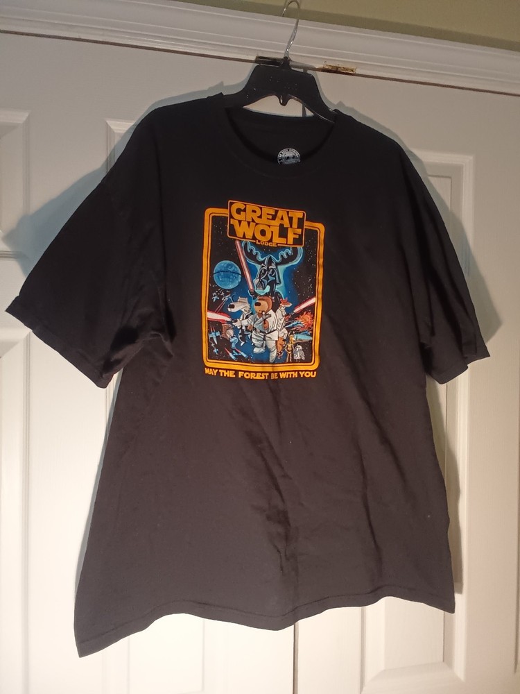 Great Wolf Lodge Men’s Graphic Black T-Shirt Size 2X