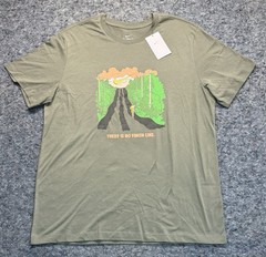 Nike Tee Shirt Mens XL Olive Running Graphic There Is No Finish Line Classic Fit