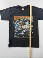 Fruit Of The Loom Shirt Mens Medium Black America’s Eagle Biker Wolf Graphic Tee