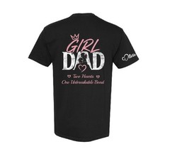 Girl Dad Unisex Graphic T-Shirt With Custom Name on Sleeve