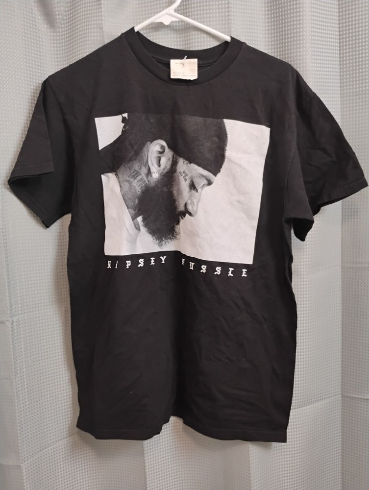 Unbranded Men’s Black Nipsey Hussle Graphic Print Crew Neck T-Shirt Size Small