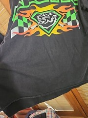 Vintage Arctic Cat Long Sleeve Fire Flames Snowmobile Racing Jersey Tee Harley