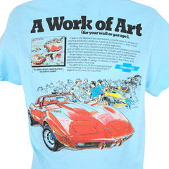 Corvette T Shirt Mens Size Medium Blue A Work Of Art Sports Car General Motors