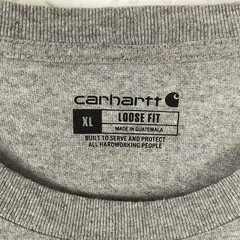 Carhartt Pocket T Shirt Mens XL Gray Loose Fit Cotton Spellout Dog Graphic