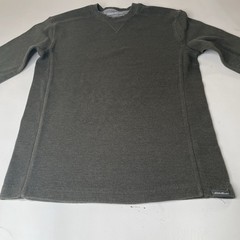 Eddie Bauer Mens Olive Green Waffle Knit Thermal Long Sleeve Shirt Size S