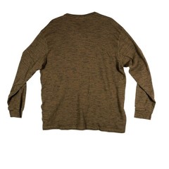 Rowm Shirt Mens XL Brown Long Sleeve Henley Thermal Pullover Casual Adult