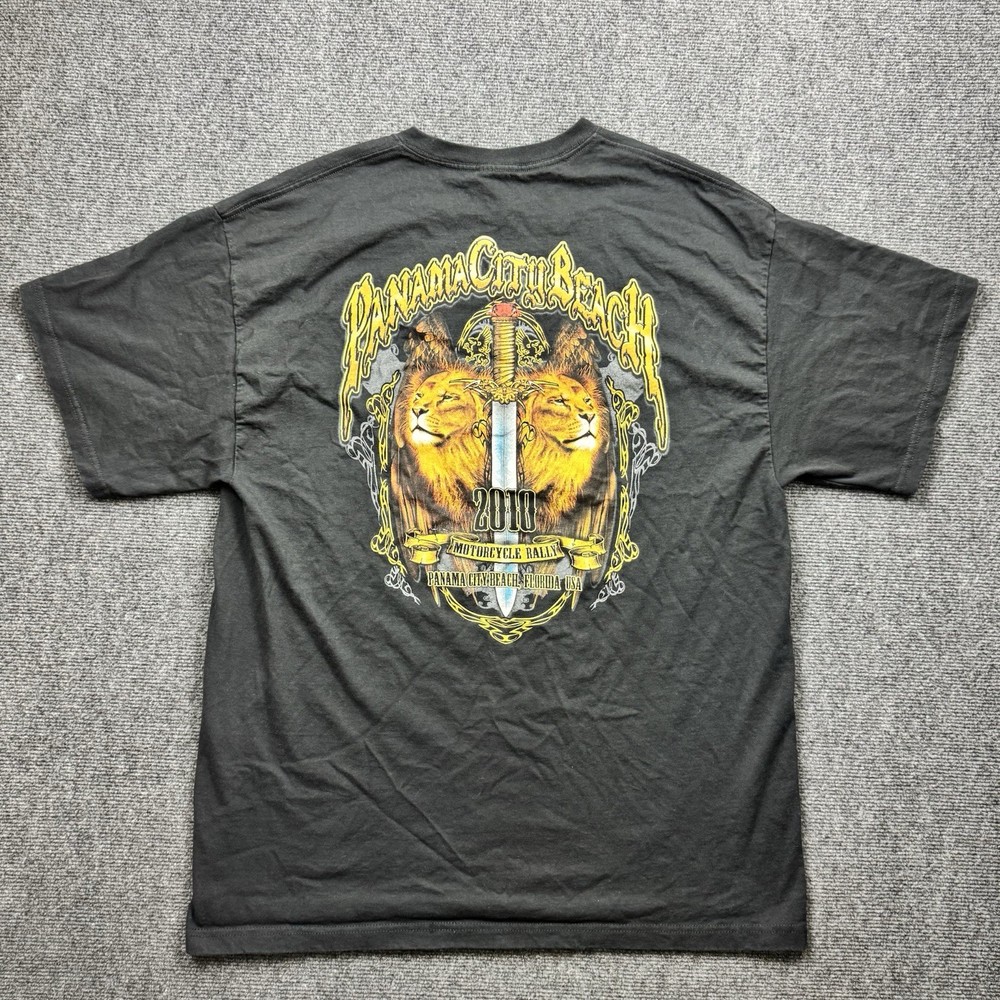 Delta 2010 Panama City Beach Motorcycle Rally Biker T-shirt Men XL Black