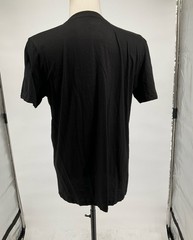 True Religion Black & Metallic Silver Logo Graphic V-Neck T-Shirt L