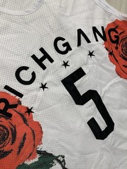 Rich Gang #5 Mesh Tank Top XXXL 3XL Roses Thorns Jersey Streetwear Hip Hop