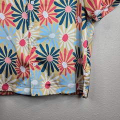Pacsun Cropped Daisy Satin Camp Shirt Men’s Size Small Floral 70s Aesthetic