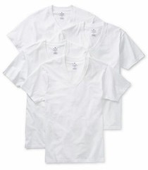Stafford 4-Pack Men’s Heavy Weight 100% Cotton V-Neck T-Shirt White