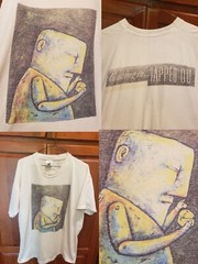 Vtg Cashing In Tapped OUT Distressed Art Alternative Grunge Band T Shirt XL