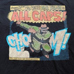 Stones Throw Shirt Mens Large Black Madvillain All Caps MF Doom Tee Hip Hop