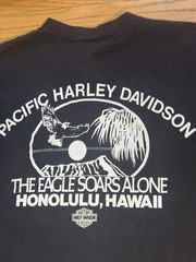 Vtg 70s 80s Harley Davidson Hawaii Tee Crazy Shirt Eagle Pacific Honolulu Medium