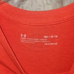 Under Armour Mens HeatGear Loose Fit Graphic Box Logo T-Shirt Orange Red MD