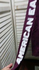 American Eagle Mens Shirt Size XL Tall Burgandy Long Sleeve Logo Front Pocket