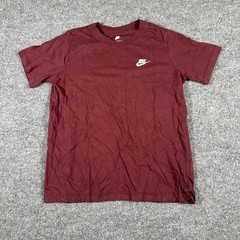 Nike T-Shirt Mens XL Maroon Cotton Short Sleeve Embroidered Swoosh Logo Athletic